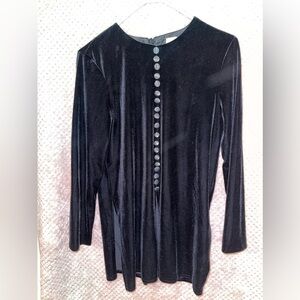 Vintage 80s JBS Ltd long sleeve velvet blouse with front buttons